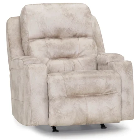 Casual Triple Power Rocker Recliner with Lights and Cup Holders